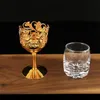 24 pcs de verres à vin sets créatifs vodka gobelet liqueur spirits tasse d'or fleurs d'or mariage de style européen 240408