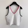 Tanks pour femmes Camis Designer Brand 24 printemps / été nouveau produit Small Fragant Vent débardeur de couleur sans manches pour femmes 9FVR