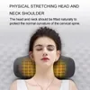 Electric Plugged in Neck Massager Pillow 3 Lägen Uppvärmningsvibrationsmassage Neckbår Cervical Neck Traction Relax Massager 240327