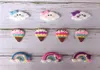 100pcslot Cute mermaid rubber cartoon flatback DIY rainbow crown hair bow accessories shower decoration Center Crafts Y2007103657536