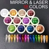 Torneiras 18pcs/espelho pó de espelho super brilhante poeira GLITTER PARA PARA O LASER HOLOGRÁFICO DE HOLOGRÁFICO DE CHARM HOLOGRÁFICO MAGIME