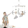 Baby Bed Bell Rattle Toy Wooden Mobile Stand Crib Boho Style Kids Musical 012 Months For born Gift 240408