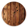 Wandklokken bruine planken retro houten korrel klok voor woningdecoratie woonkamer kwarts naald hangende horloge moderne keuken