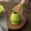 Zestawy herbaciarskie Zestaw herbaty Tradycyjny prezent Matcha Bamboo Wheet Scoop Ceremic Green Bowl Uchwyt japoński