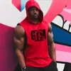 Gym capuchon tanktop mannen zomer fitness kleding bodybuilding hoody vest heren sport mode katoen mouwloze t shirts plus maat 240329