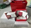 Square Red för OM EGA Watch Boxes Esbooklet Card and Papers in English Watches Box Original Inner Outter Men armbandswatch5404050