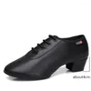 Dance Shoes Women Latin Ballroom PU Leather Ladies Girls Modern Jazz Silver Black Salsa Dancing Teacher Shoe