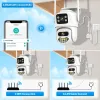 Kameror Dual Lens 360 ° WiFi Camera IP66 Säkerhetsskydd 8MP 4K Trådlös utomhusdetektering av Human Detection ICSEE Video Surveillance PTZ