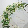 Dekorativa blommor Mori Rose Row Arch Screen Shelf Decoration Artificial Flower Wedding Table Arrangement och lång uppsättning