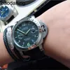 럭셔리 패널러스 디자이너 시계 남성 자동 기계 디자이너 미러 이동 크기 44mm cowhide 스트랩 스포츠 손목 시계