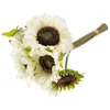 Kwiaty dekoracyjne Dekor w biurze bukiety ślubne panna młoda romantyczny kwiat sztuczny druhna akcesoria ślubne jedwabne zapasy słonecznika