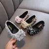 Mädchen Bow Ladies Baby Prinzessin Flat Schuhe Tanz Performance Kleinkinder Kinder Jugendschuh schwarz rosa goldengröße 21-36 u4xd#