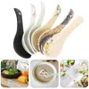 Lepels 6 pc's multifunctionele lepel retro diner Japanse stijl flatware ramen keramieksoep