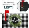 Mailbox Covers Magnetic Standard Green Wreath Buffalo Plaid Mailbox Cover Welcome Mailbox Decals Mailbox Wrap Post Letter Box LL