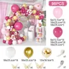 Decoração de festa macaron rosa balão guirlanda arco kit de casamento aniversário crianças chá de bebê menina 1ª