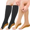 Compression de chaussettes pour femmes avec une fermeture à glissière High High 15-20 MMHg Open Toe Support Sock pour les hommes