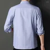 Men's Dress Shirts High Quality Striped Shirt Business Slim Fit Long Sleeves Casual Buttons Classic Style Brand Fashionable Top