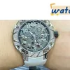 Uhren Luxus mechanische Schweizer Bewegung Keramik Zifferblatt Gummi -Gurt berühmte Platin -Original Diamant RM033 Maschine 457mm männlich und weiblich HBX9