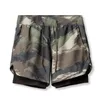 Men's Shorts Fashion Quick-drying 2-in-1 Multi-pocket Double-layer Fitness Lace-up Sports Pants Short Homme Tactique