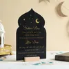 Decoração de partido reutilizável acrílico ramadã placa de calendário de madeira mesa de madeira ornamento Mubarak eid advento Dia Suhoor iftaar Countdown presentes