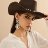 Dangle Ohrringe Personalisierte Punk -Cowboyhut -Form für Frauen übertreiben Metall -Frauen -Party -Accessoires 2024