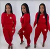 New Women's Tracksuit com calças de manga longa de 2 peças conjunto de fossas de luxo designer CC Casual Sports Suit Q6055