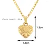 Pendant Necklaces Stainless Steel Heart Love Gold Color Plated Necklace For Girl Women Metal Chain Fashion Jewelry Valentine's Day Gift