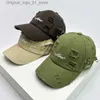 Boll Caps New Mens Korean Womens Vintage Distress Baseball Hat Fashionable Sunshine Broken Style Snap Hat mångsidig Street Simple Personal Q240408