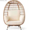 Tents and Shelters Wicker Egg Chair Oversized Indoor Outdoor Lounger for Patio Backyard Living Room W/ 4 Cushions Steel Frame 440lb Free Delivery L48