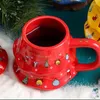 Kubki świąteczne filiżanki do kawy zimowe wakacje Mugchristmas Tree Milt Tea Cup Kubek z pokrywką owsianki śniadanie