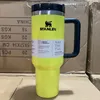 Rose néon électrique rose 40oz Tumbler jaune orange extincteur vert néon H2.0 gobelets en acier inoxydable avec couvercle de silicone et paille