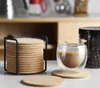 Table Mats Natural Round Wooden Slip Slice Cup Mat 6/10/20PC Tea Coffee Decor Durable Pad Mug Drink Holder For DIY Tableware Coaste