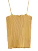 Serbatoi femminili Zik Hekiy Donne increspate camisole a maglia Camisole semplici spaghetti cinghia graziose estate