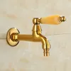 Bathroom Sink Faucets Washing Machine Faucet Gold Bib Cocks Outdoor Tap Marble Handle Garden Brass