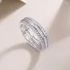 Cluster Rings Smyoue 18K White Gold Plated All Moissanite For Women Wedding Engagement Full Eternity Bands Sterling Silver 925 SMYELLY