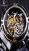 Forsining Steampunk Style Men039s Skeleton Watches Black Automatic Men039s Watch Top Brand Luxury Luminous Hands Horloges Ma3182758