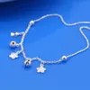 Fashion Flower Bells Anklets Female Barefoot Sandals 925 Sterling Silver Leg Anklet On Foot Ankle Bracelets For Women Beach 240408