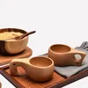 Kubki ręcznie robione wygodne japońskie drewniane kubek kawy Kuchnia dostarcza filiżankę herbaty z uchwytem do biwakowania