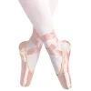 Sneakers Neue Satin Ballett Tanzpunkte Zehenschuhe Pointe Seidenbandschuhe Zehenpad Mädchen Pink Professionelle Ballettschuhe für Ballett