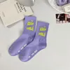 Women Socks Korean Style Color Letter Fashion Sports For Girls Breathable Middle Tube Casual Female Crew Funny