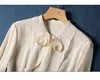Женские блузки ycmyunyan-satin рубашки для женщин шелк винтаж свободные длинные рукава твердые топы модная одежда весеннее лето
