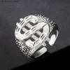Cluster anneaux exagérés en dollars anneaux pour femmes bijoux de mode cadeau hip hop rock argent ring reizable240408