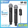 Microphones Système de microphone sans fil Debra VP Série 1 ou 2 Channel Karaoke Mics 60m pour scène, église, fête, école, PA, conférencier