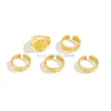 5Pcs Vintage Geometric Adjustable Open Finger Rings for Women Wed Bridal C Shape Nail Ring Couple Jewelry Accessories