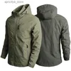 Jaquetas ao ar livre Hoodies Hot Sale Hot Sale Mens Jackets de caminhada ao ar livre Verão Militares Militares Multi-Pockets Tactical Hunting Fishing impermeável Jaqueta fina com capuz L48