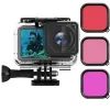 Kameror 3 Filter med fall för DJI Osmo Action Underwater Diving Protective Housing Shell för DJI Osmo Action Camera Accessories Set