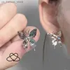 Charme Fashion coréenne Gothic Punk Style Stéréo Butterfly Boucle d'oreille pour les boucles d'oreilles en métal femelle cool Party Bijoux Set240408