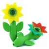 Wholesale 4.6'' Sunflower silicone hand pipe with Hidden Bowl smoking pipes Unbreakable silicone water pipe