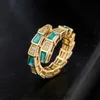 Gift da donna classico regalo colorato smaltato a forma di serpente anello bohémien regolabile anelli oro 18k oro