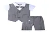 Summer Boys 2st Set Gentleman Suit Short Shorts Baby Boy Clothes for Kids Designer Barnkläder Set6486656